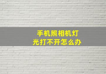 手机照相机灯光打不开怎么办