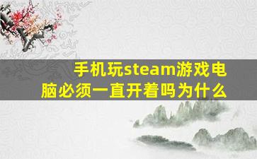 手机玩steam游戏电脑必须一直开着吗为什么