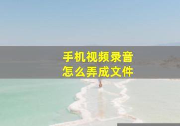 手机视频录音怎么弄成文件