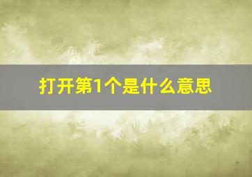 打开第1个是什么意思