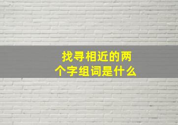 找寻相近的两个字组词是什么