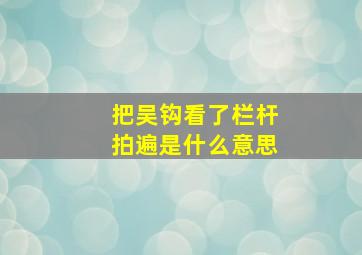 把吴钩看了栏杆拍遍是什么意思