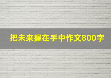 把未来握在手中作文800字