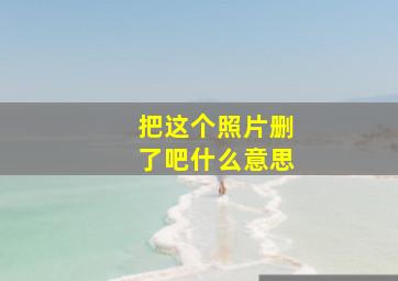 把这个照片删了吧什么意思