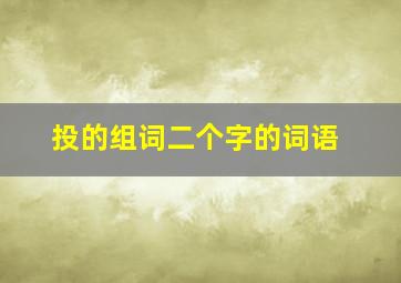 投的组词二个字的词语