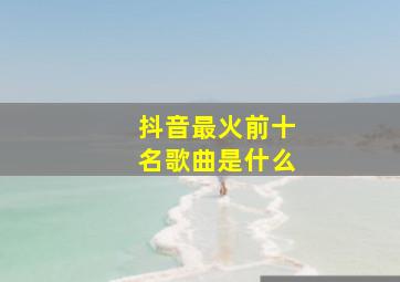 抖音最火前十名歌曲是什么