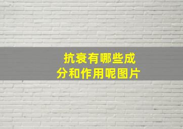 抗衰有哪些成分和作用呢图片