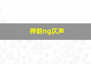 押韵ng仄声