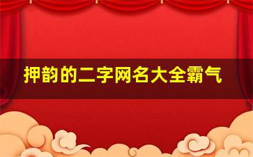 押韵的二字网名大全霸气