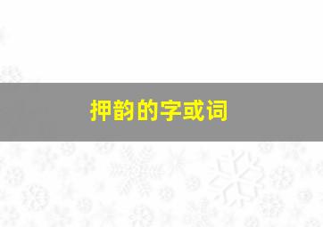 押韵的字或词