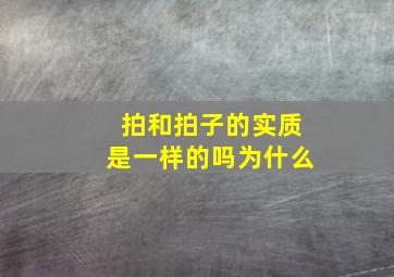 拍和拍子的实质是一样的吗为什么