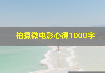 拍摄微电影心得1000字