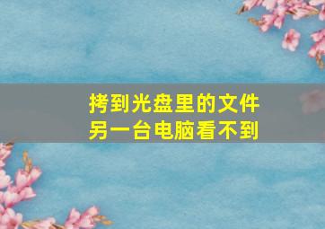 拷到光盘里的文件另一台电脑看不到