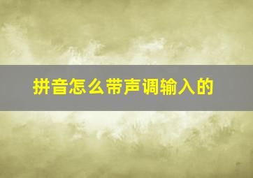 拼音怎么带声调输入的