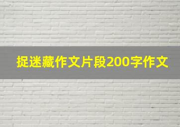 捉迷藏作文片段200字作文