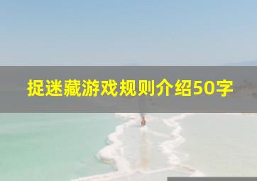 捉迷藏游戏规则介绍50字