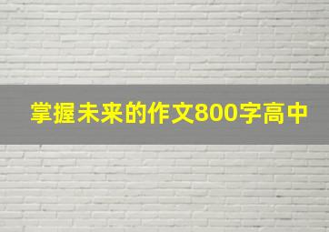 掌握未来的作文800字高中