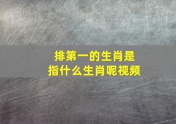 排第一的生肖是指什么生肖呢视频