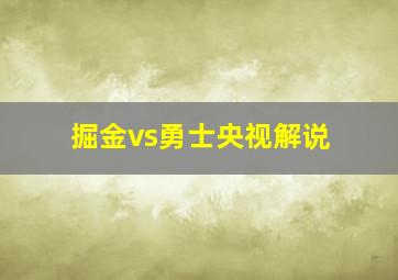 掘金vs勇士央视解说