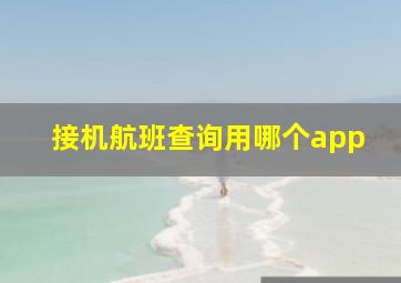 接机航班查询用哪个app