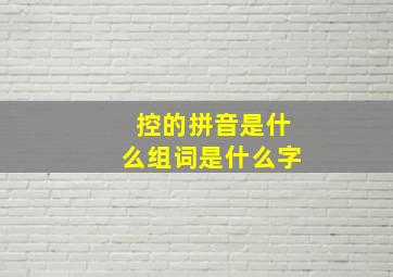 控的拼音是什么组词是什么字