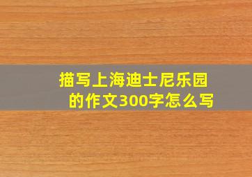 描写上海迪士尼乐园的作文300字怎么写