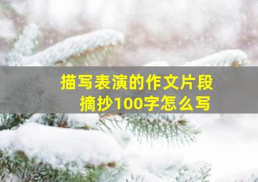 描写表演的作文片段摘抄100字怎么写