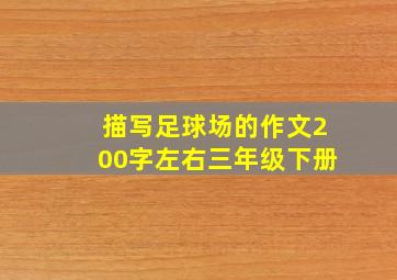 描写足球场的作文200字左右三年级下册