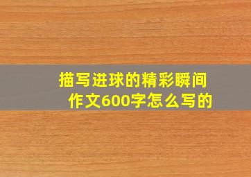 描写进球的精彩瞬间作文600字怎么写的