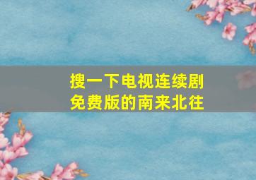 搜一下电视连续剧免费版的南来北往