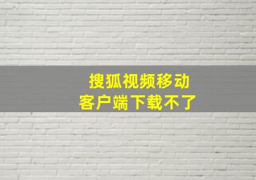 搜狐视频移动客户端下载不了