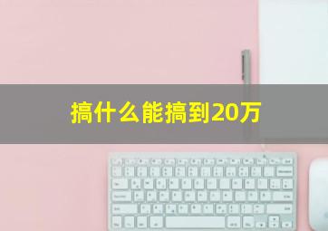 搞什么能搞到20万