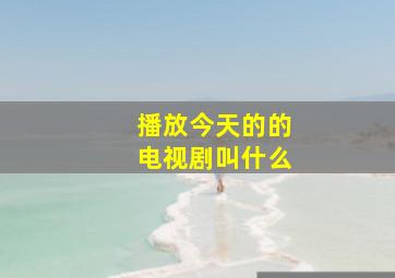 播放今天的的电视剧叫什么