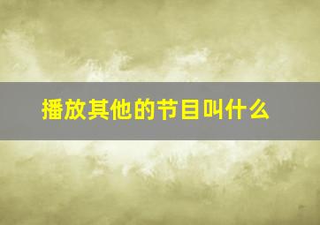 播放其他的节目叫什么