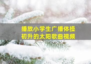 播放小学生广播体操初升的太阳歌曲视频