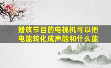 播放节目的电视机可以把电能转化成声能和什么能