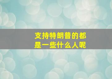 支持特朗普的都是一些什么人呢