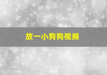 放一小狗狗视频