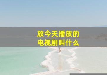 放今天播放的电视剧叫什么