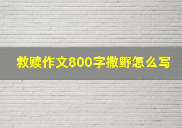 救赎作文800字撒野怎么写