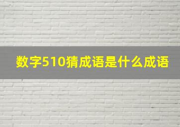 数字510猜成语是什么成语