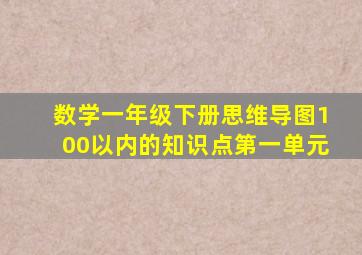 数学一年级下册思维导图100以内的知识点第一单元