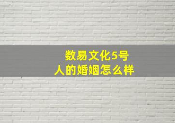 数易文化5号人的婚姻怎么样