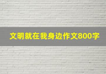 文明就在我身边作文800字