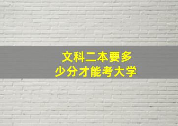 文科二本要多少分才能考大学