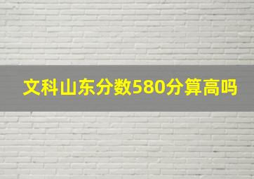 文科山东分数580分算高吗