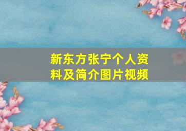 新东方张宁个人资料及简介图片视频