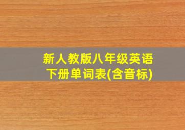 新人教版八年级英语下册单词表(含音标)