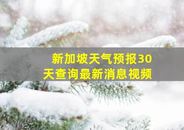 新加坡天气预报30天查询最新消息视频