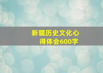 新疆历史文化心得体会600字